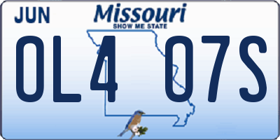 MO license plate OL4O7S