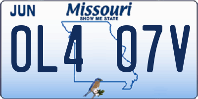 MO license plate OL4O7V