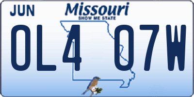 MO license plate OL4O7W