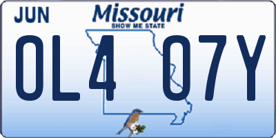 MO license plate OL4O7Y