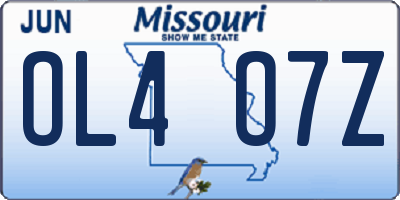 MO license plate OL4O7Z