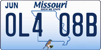 MO license plate OL4O8B