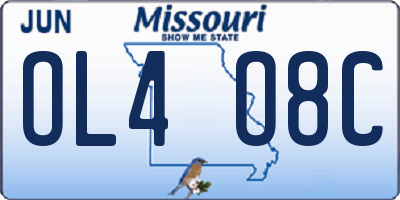 MO license plate OL4O8C
