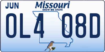 MO license plate OL4O8D