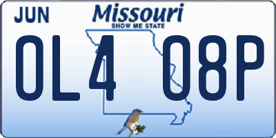 MO license plate OL4O8P
