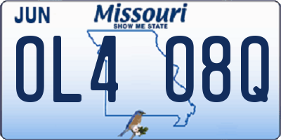 MO license plate OL4O8Q