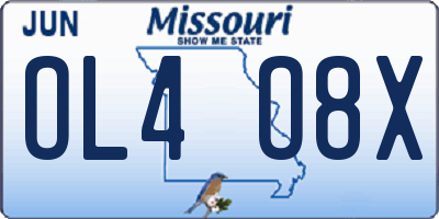 MO license plate OL4O8X