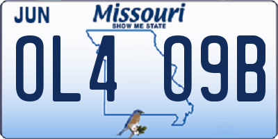 MO license plate OL4O9B