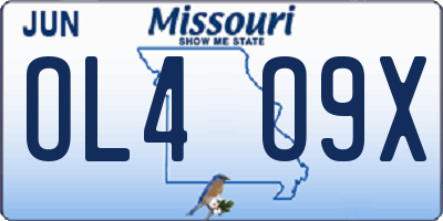 MO license plate OL4O9X