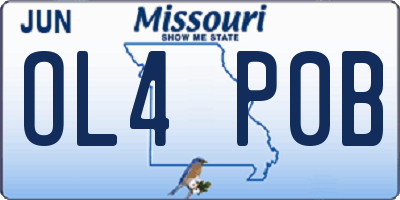 MO license plate OL4P0B