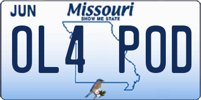 MO license plate OL4P0D