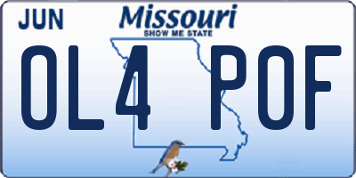 MO license plate OL4P0F