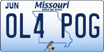 MO license plate OL4P0G