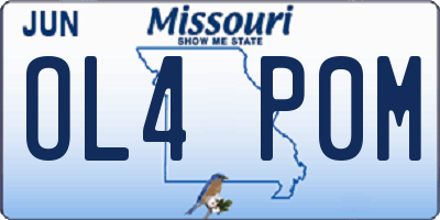 MO license plate OL4P0M