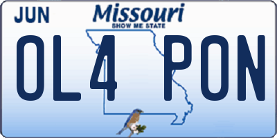 MO license plate OL4P0N