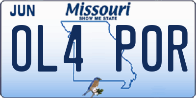 MO license plate OL4P0R