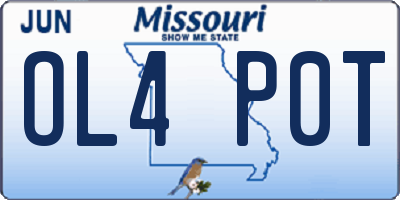 MO license plate OL4P0T