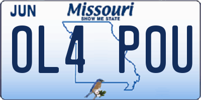 MO license plate OL4P0U