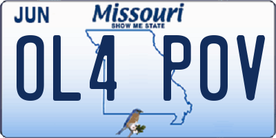 MO license plate OL4P0V