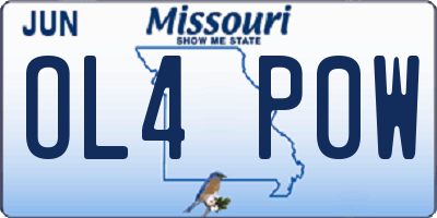 MO license plate OL4P0W