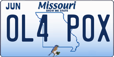 MO license plate OL4P0X