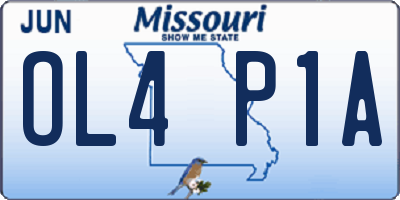 MO license plate OL4P1A