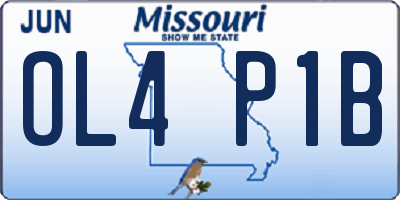 MO license plate OL4P1B