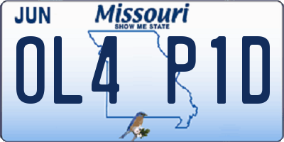 MO license plate OL4P1D