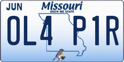 MO license plate OL4P1R