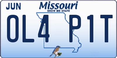 MO license plate OL4P1T