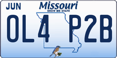 MO license plate OL4P2B