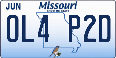 MO license plate OL4P2D
