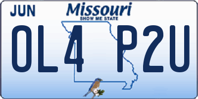 MO license plate OL4P2U