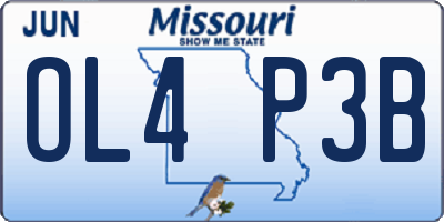MO license plate OL4P3B