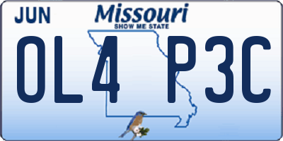 MO license plate OL4P3C