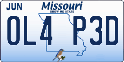MO license plate OL4P3D