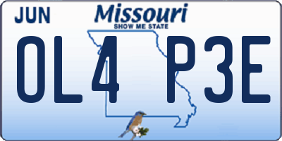 MO license plate OL4P3E
