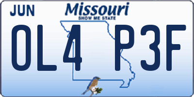 MO license plate OL4P3F