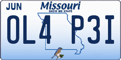 MO license plate OL4P3I