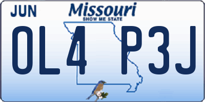 MO license plate OL4P3J