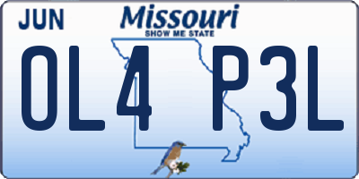 MO license plate OL4P3L