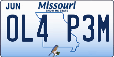 MO license plate OL4P3M