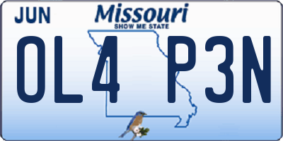 MO license plate OL4P3N