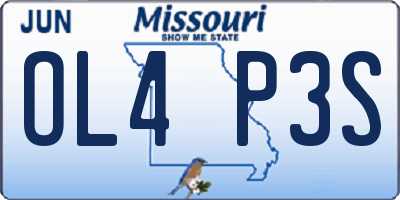 MO license plate OL4P3S
