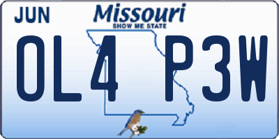 MO license plate OL4P3W