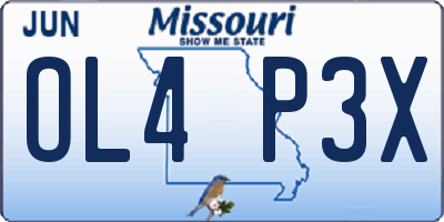 MO license plate OL4P3X