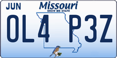MO license plate OL4P3Z