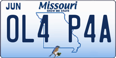 MO license plate OL4P4A