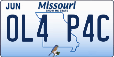 MO license plate OL4P4C