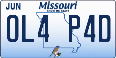 MO license plate OL4P4D